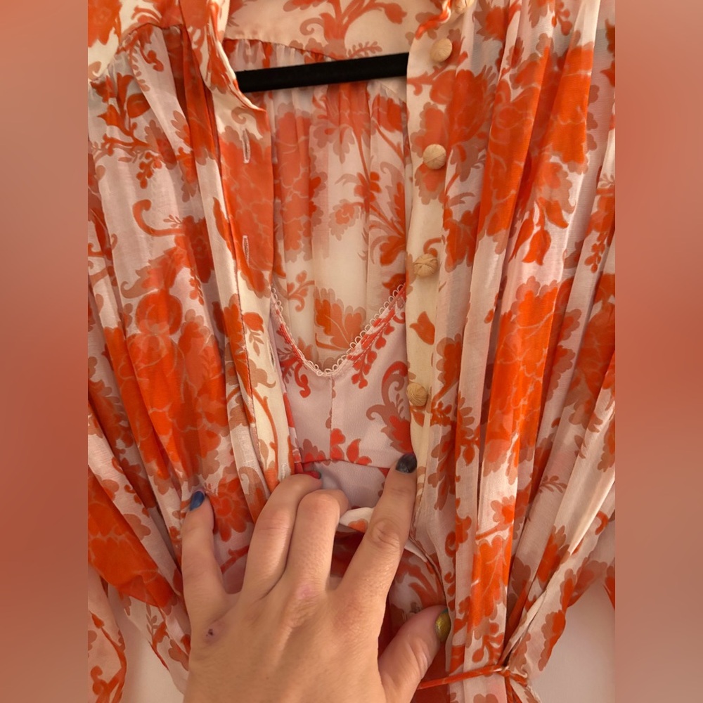 Zimmermann Chiffon Long-Sleeve Mini Dress - Picture 6 of 10